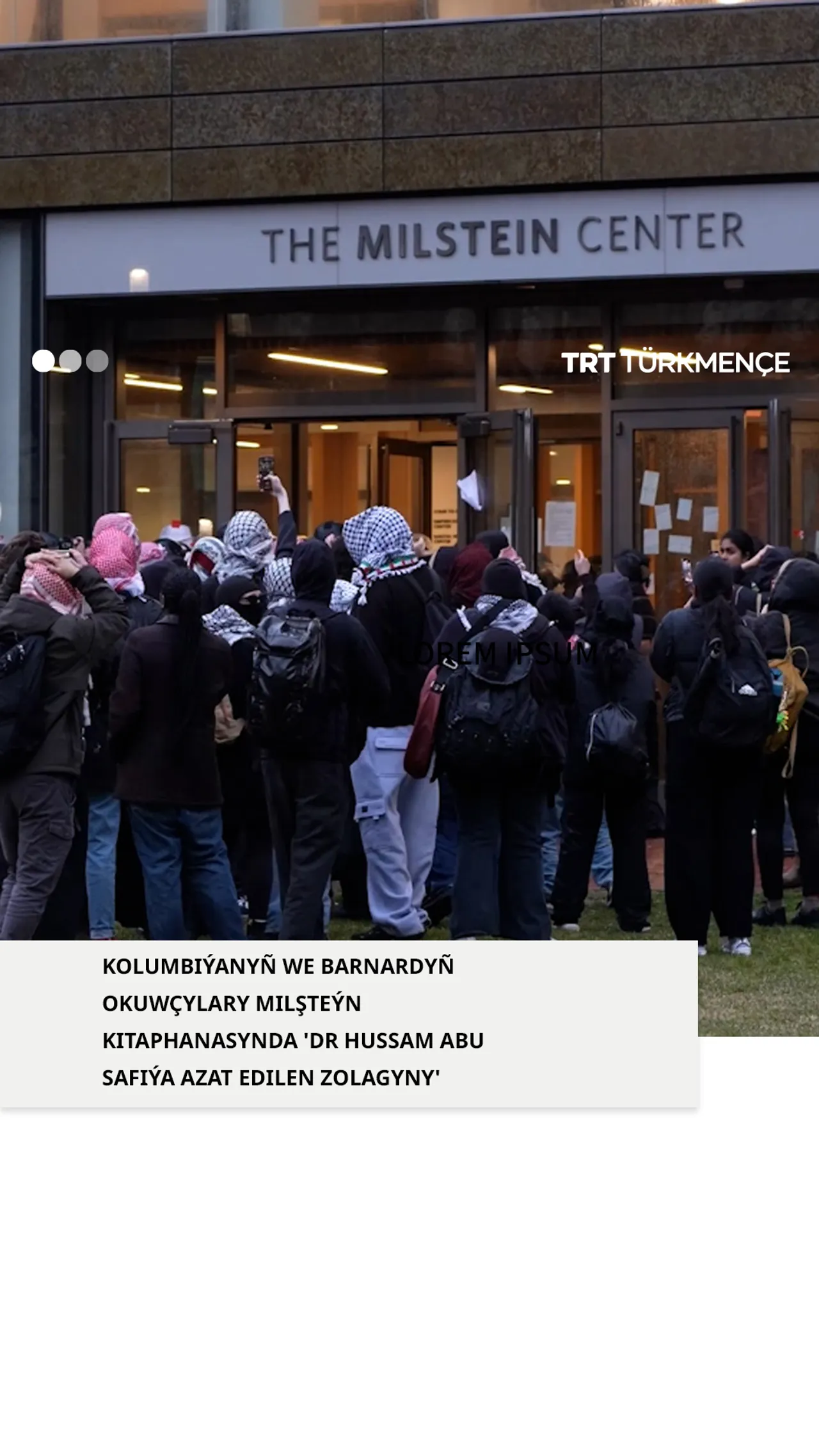 Okuwçylar Milşteýn Kitaphanasynda “Dr. Hussam Abu Safiýa Azat edilen zolagyny” döretdiler